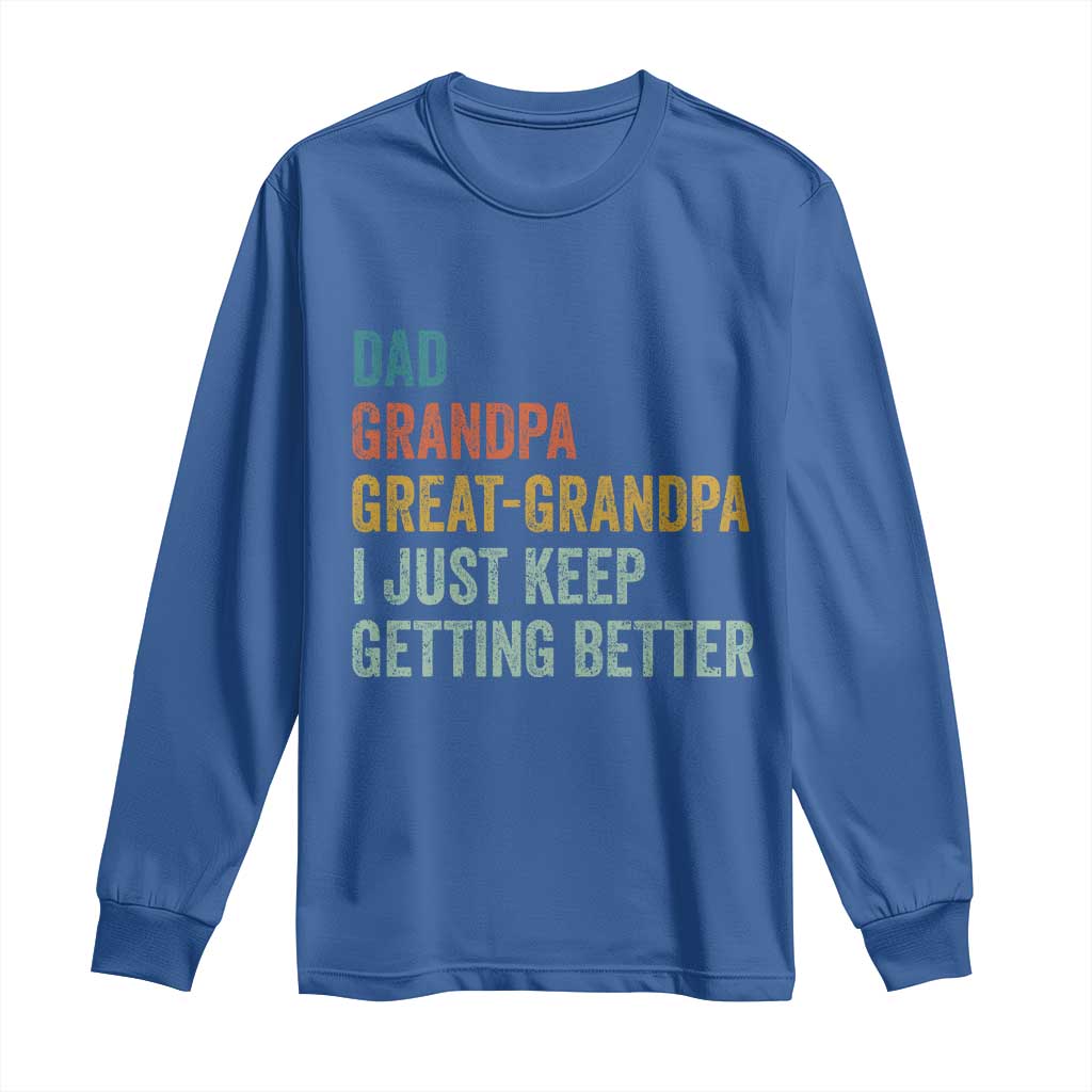 Funny Dad Great Grandpa Long Sleeve Shirt Retro Fathers Day