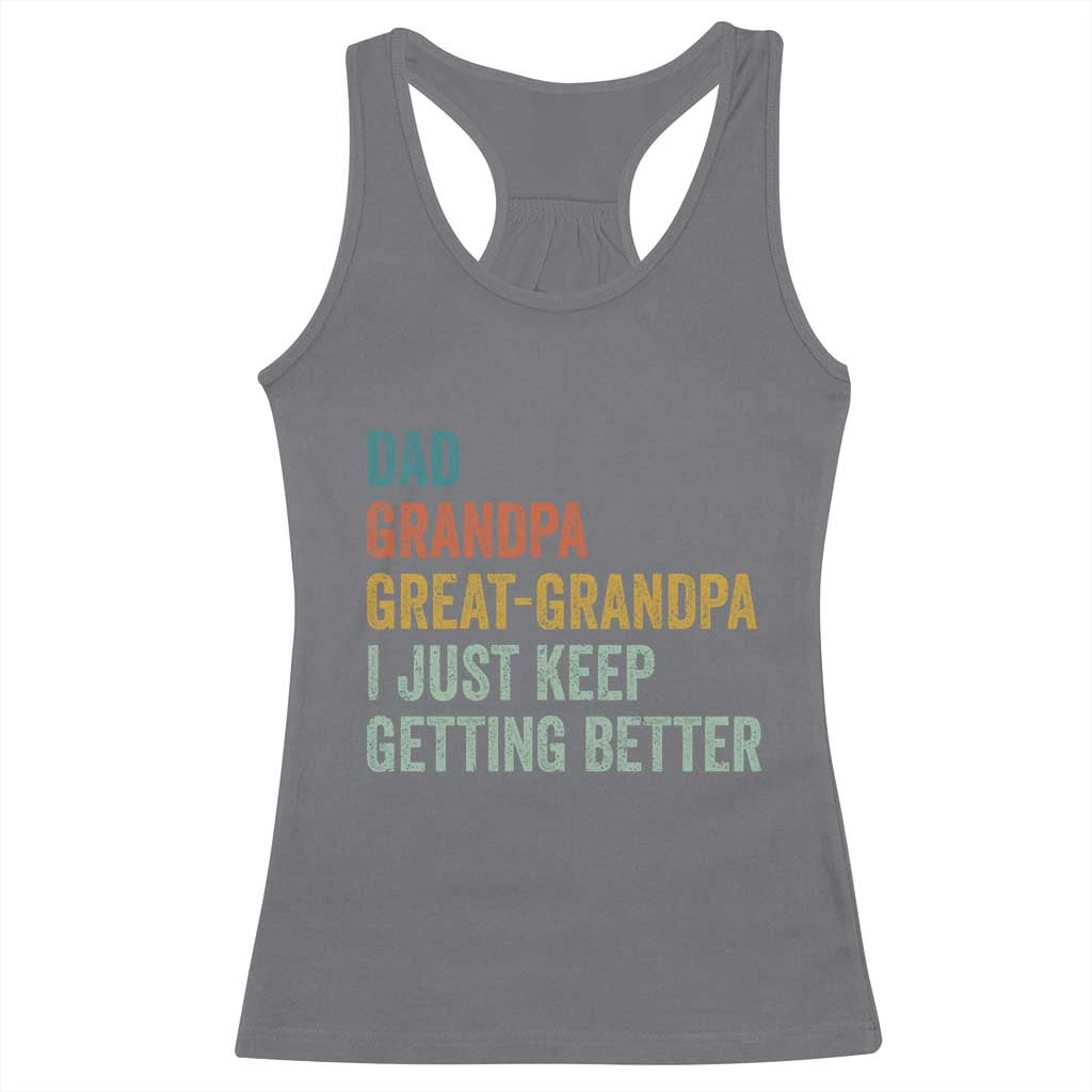 Funny Dad Great Grandpa Racerback Tank Top Retro Fathers Day