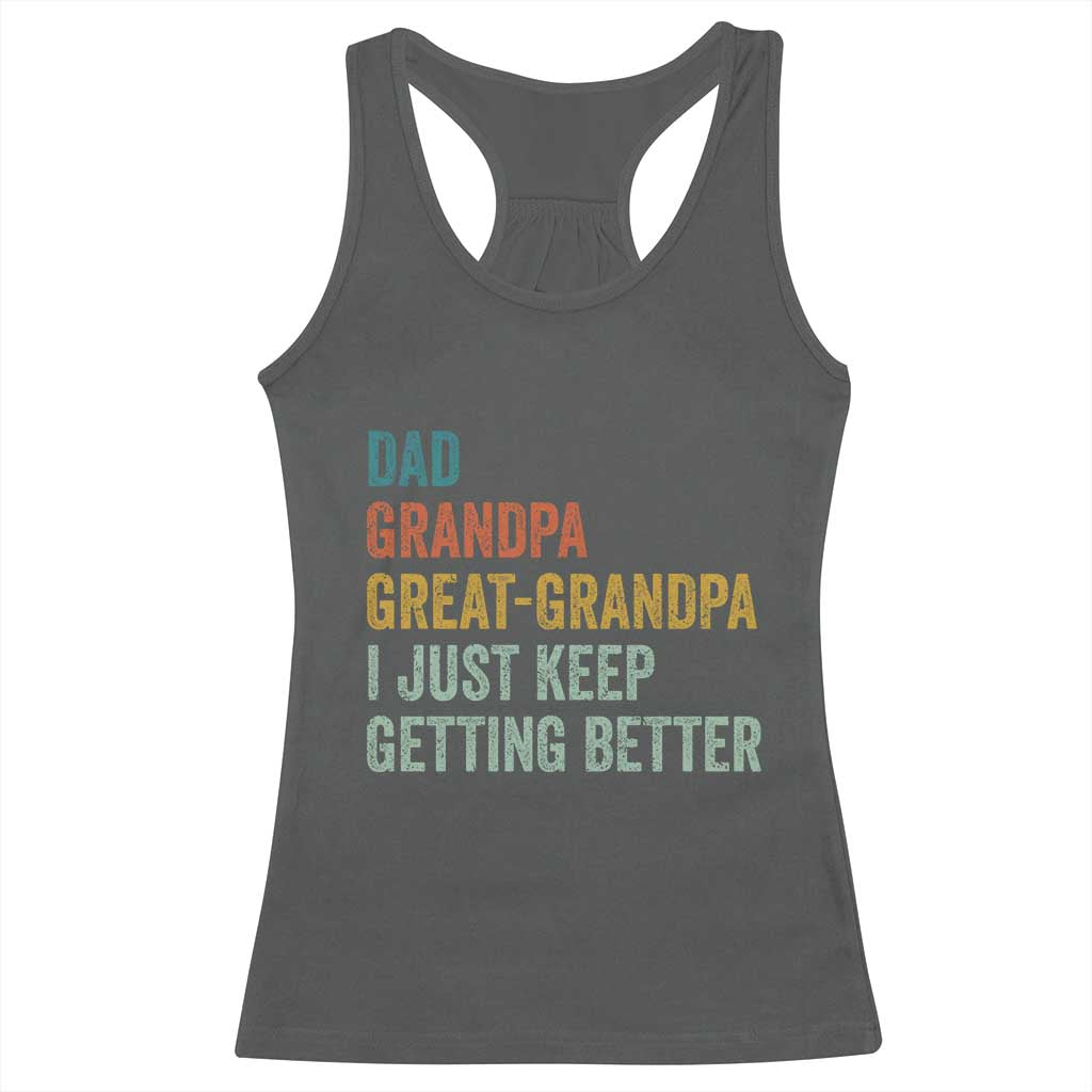 Funny Dad Great Grandpa Racerback Tank Top Retro Fathers Day