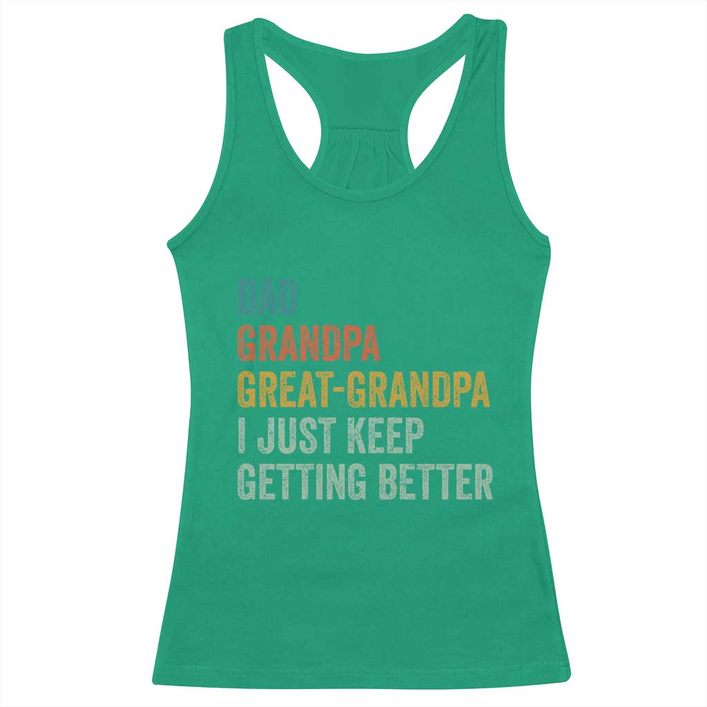 Funny Dad Great Grandpa Racerback Tank Top Retro Fathers Day