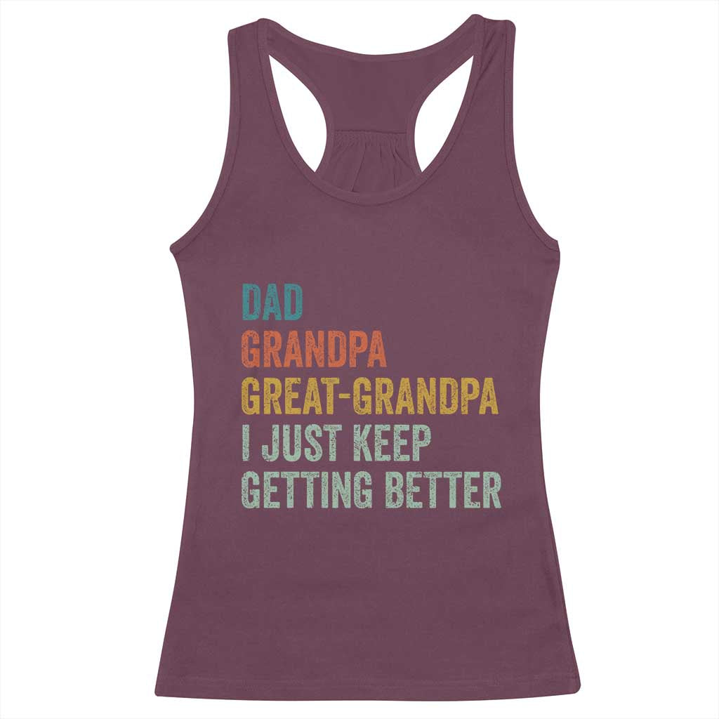 Funny Dad Great Grandpa Racerback Tank Top Retro Fathers Day