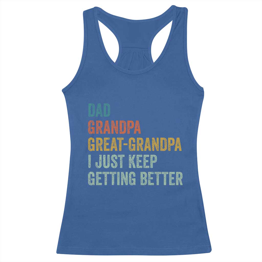 Funny Dad Great Grandpa Racerback Tank Top Retro Fathers Day