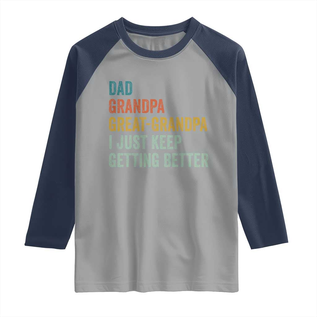 Funny Dad Great Grandpa Raglan Shirt Retro Fathers Day