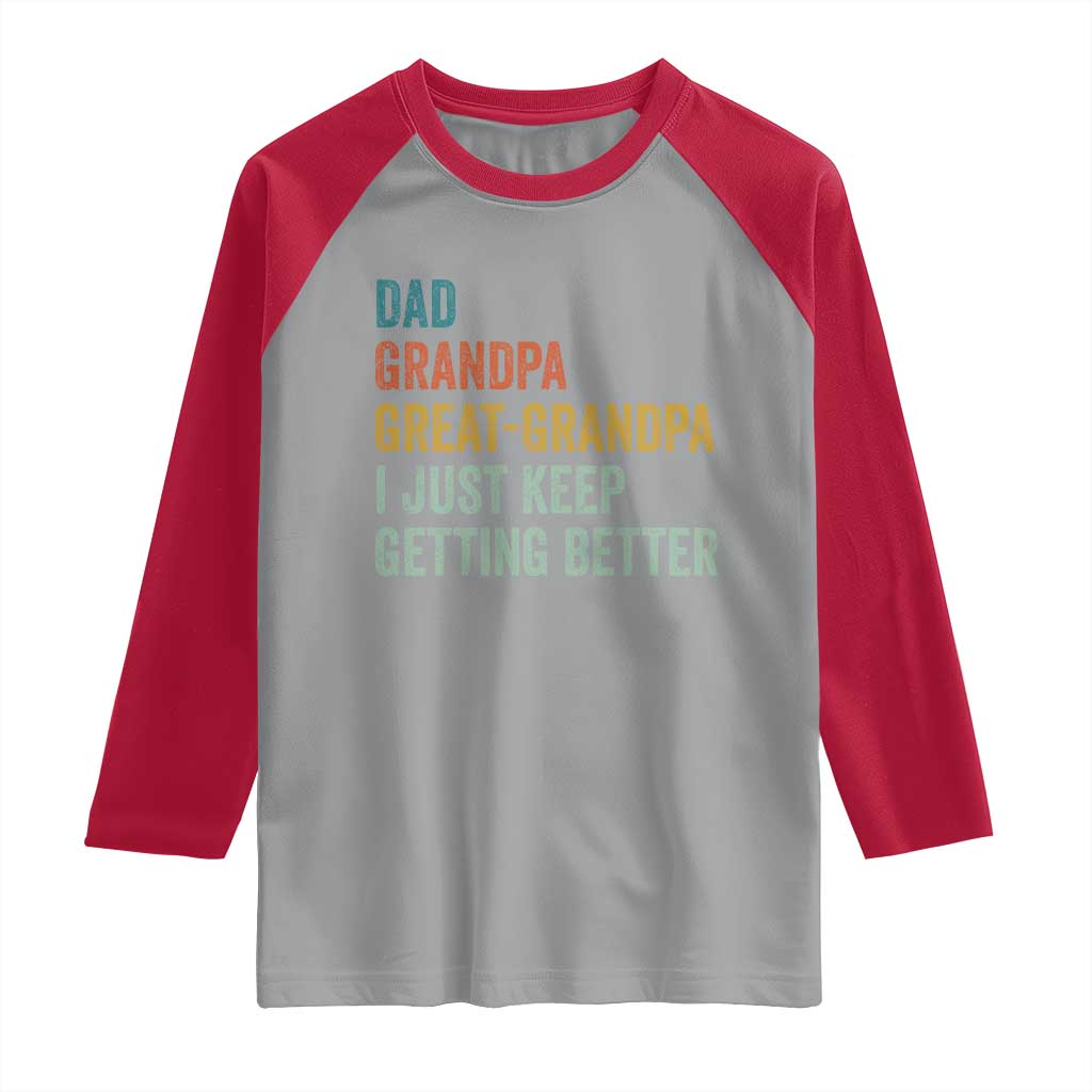 Funny Dad Great Grandpa Raglan Shirt Retro Fathers Day