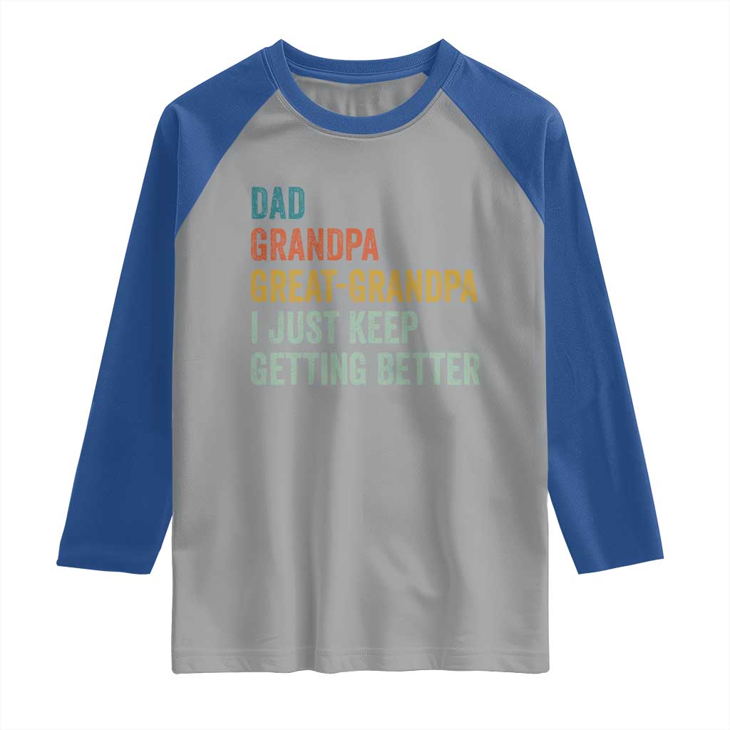 Funny Dad Great Grandpa Raglan Shirt Retro Fathers Day