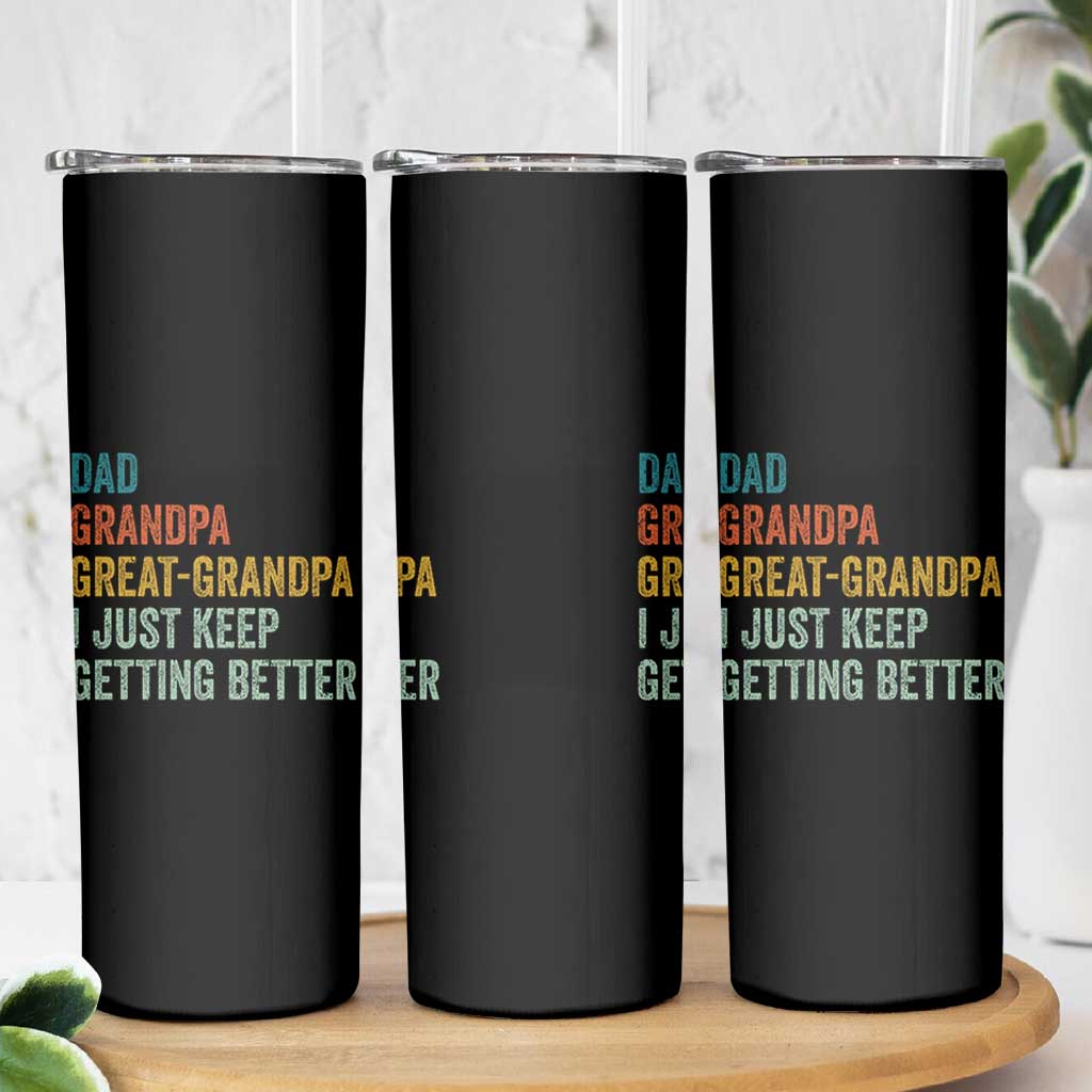 Funny Dad Great Grandpa Skinny Tumbler Retro Fathers Day