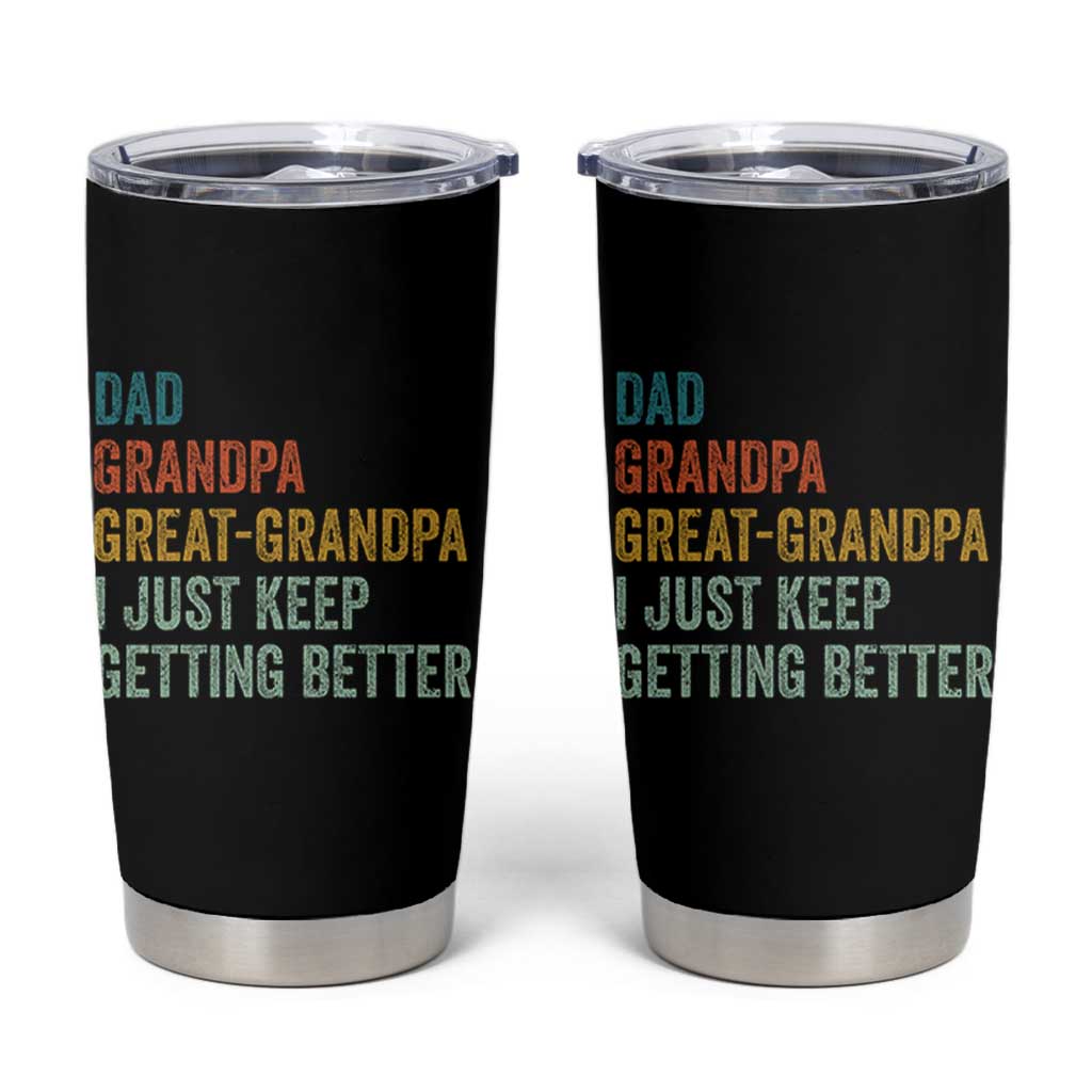 Funny Dad Great Grandpa Tumbler Cup Retro Fathers Day