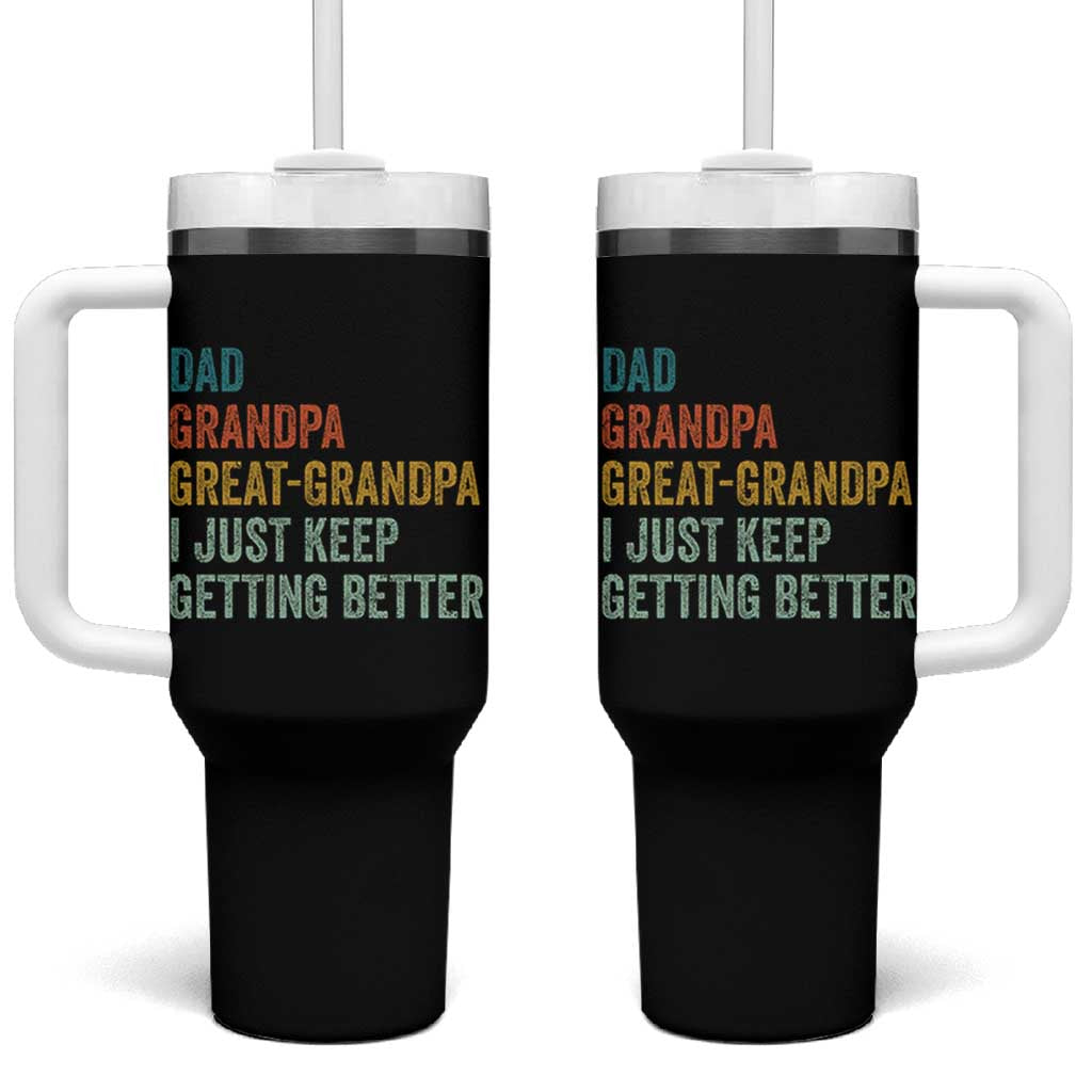 Funny Dad Great Grandpa Tumbler With Handle Retro Fathers Day