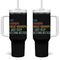 Funny Dad Great Grandpa Tumbler With Handle Retro Fathers Day