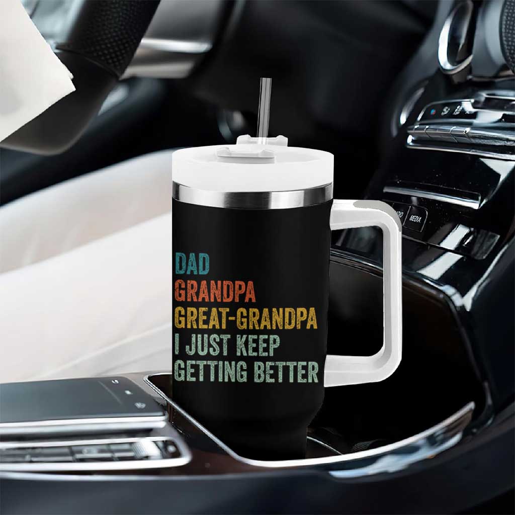 Funny Dad Great Grandpa Tumbler With Handle Retro Fathers Day