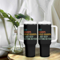 Funny Dad Great Grandpa Tumbler With Handle Retro Fathers Day