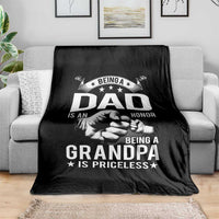 Being A Dad Is An Honor Being A Grandpa is Priceless Throw Blanket - Wonder Print Shop