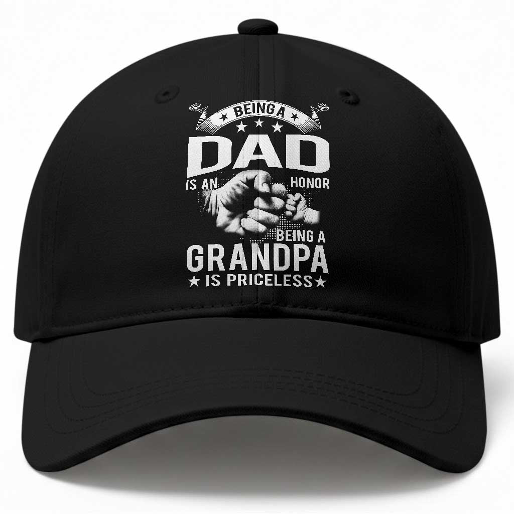 Being A Dad Is An Honor Being A Grandpa is Priceless Baseball Cap