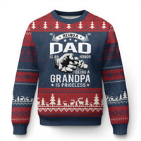 Being A Dad Is An Honor Being A Grandpa is Priceless Ugly Christmas Sweater - Wonder Print Shop