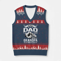 Being A Dad Is An Honor Being A Grandpa is Priceless V-Neck Knit Sweater Vest - Wonder Print Shop