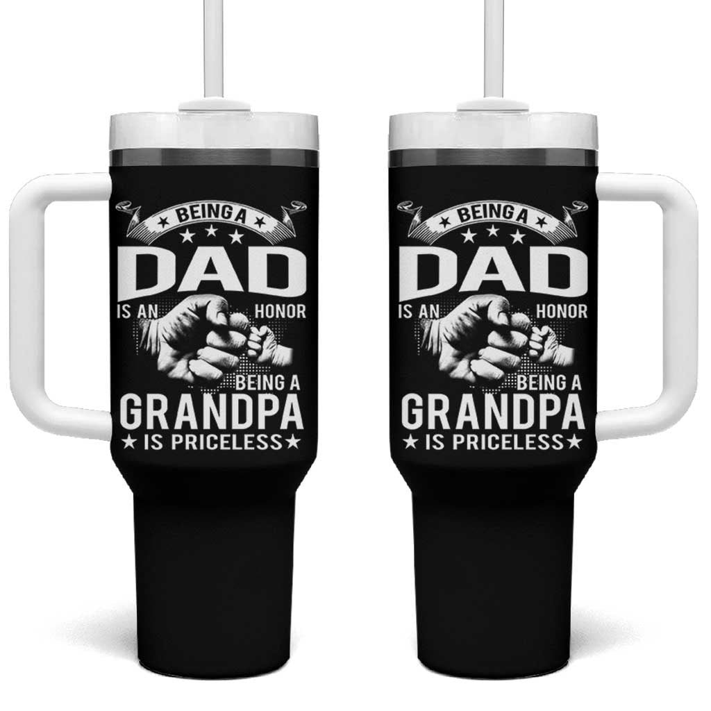Being A Dad Is An Honor Being A Grandpa is Priceless Tumbler With Handle - Wonder Print Shop