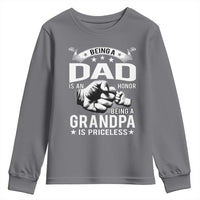 Being A Dad Is An Honor Being A Grandpa is Priceless Youth Sweatshirt - Wonder Print Shop