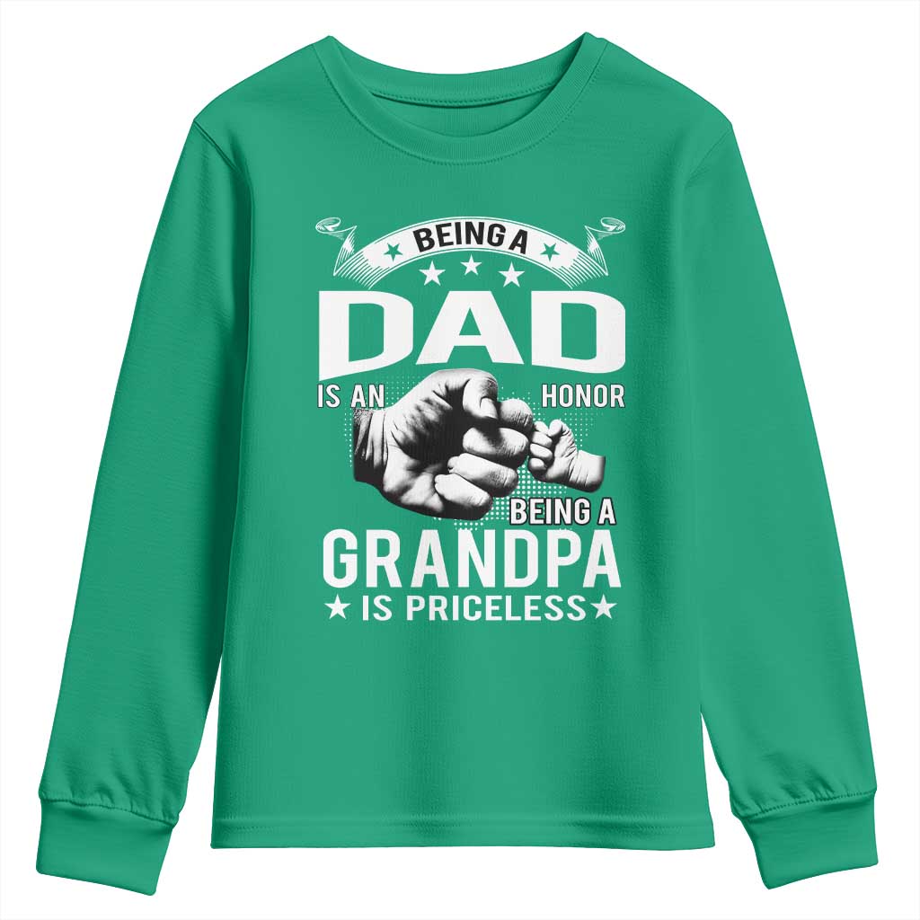 Being A Dad Is An Honor Being A Grandpa is Priceless Youth Sweatshirt - Wonder Print Shop