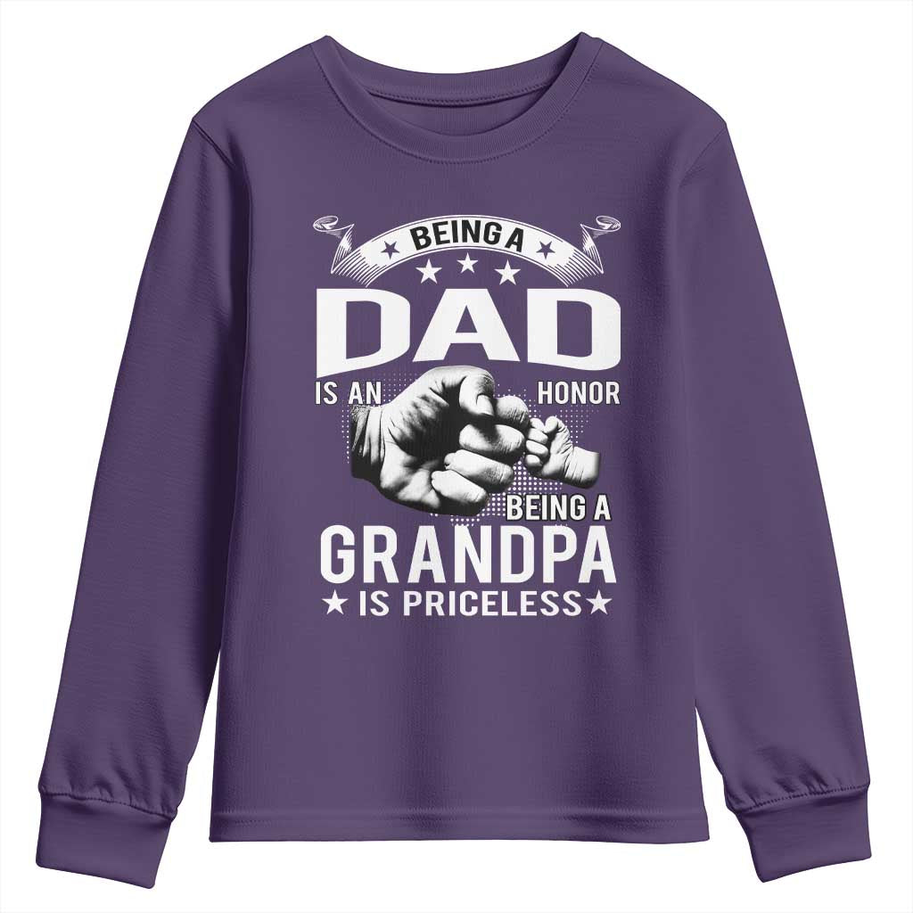 Being A Dad Is An Honor Being A Grandpa is Priceless Youth Sweatshirt - Wonder Print Shop