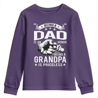 Being A Dad Is An Honor Being A Grandpa is Priceless Youth Sweatshirt - Wonder Print Shop