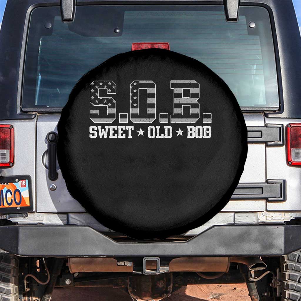Funny Bob Spare Tire Cover Fathers Day Dad Sweet Old Bob Retro USA Flag - Wonder Print Shop