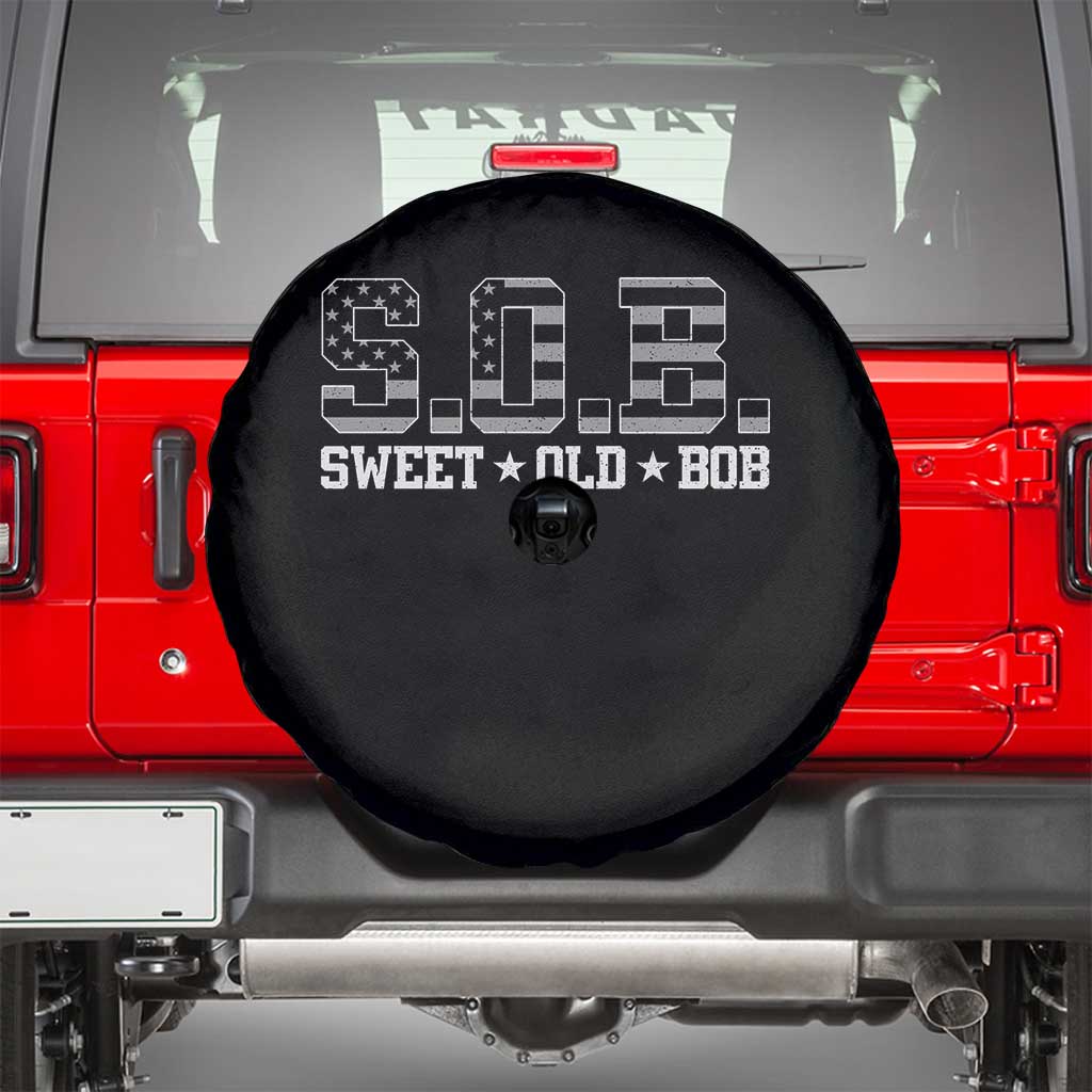 Funny Bob Spare Tire Cover Fathers Day Dad Sweet Old Bob Retro USA Flag - Wonder Print Shop