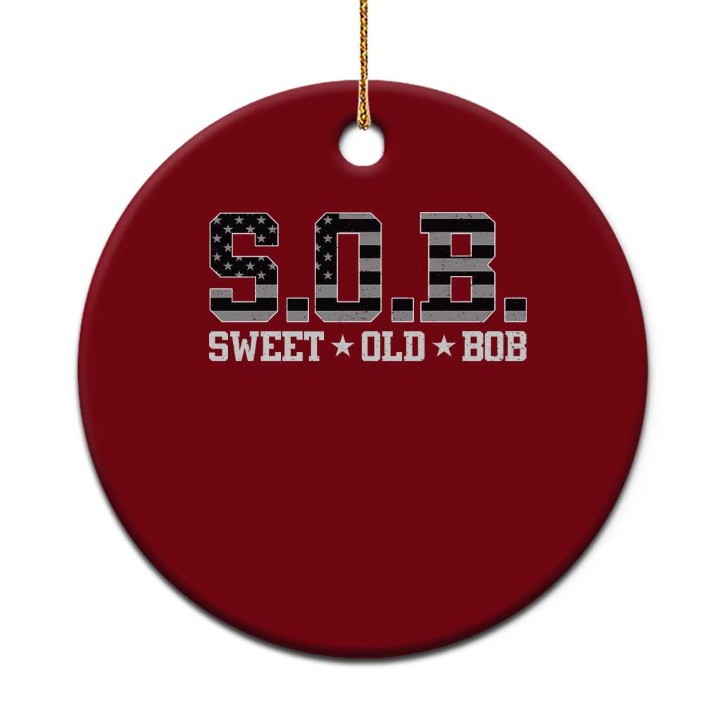 Funny Bob Ceramic Ornament Fathers Day Dad Sweet Old Bob Retro USA Flag - Wonder Print Shop
