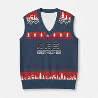 Funny Bob V-Neck Knit Sweater Vest Fathers Day Dad Sweet Old Bob Retro USA Flag - Wonder Print Shop