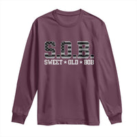 Funny Bob Long Sleeve Shirt Fathers Day Dad Sweet Old Bob Retro USA Flag - Wonder Print Shop