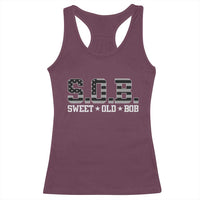 Funny Bob Racerback Tank Top Fathers Day Dad Sweet Old Bob Retro USA Flag - Wonder Print Shop