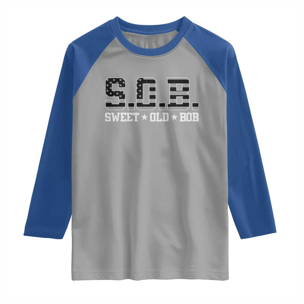 Funny Bob Raglan Shirt Fathers Day Dad Sweet Old Bob Retro USA Flag - Wonder Print Shop