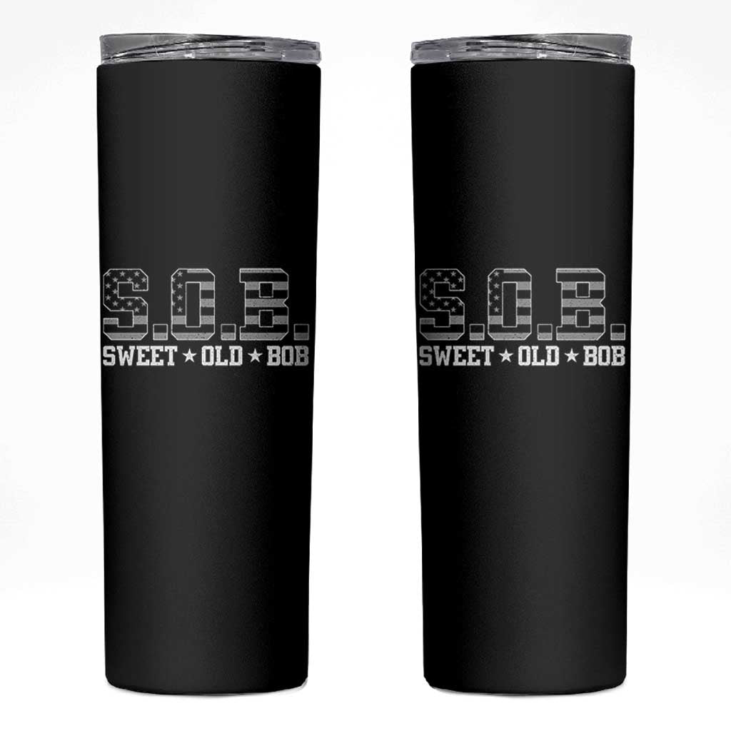 Funny Bob Skinny Tumbler Fathers Day Dad Sweet Old Bob Retro USA Flag - Wonder Print Shop