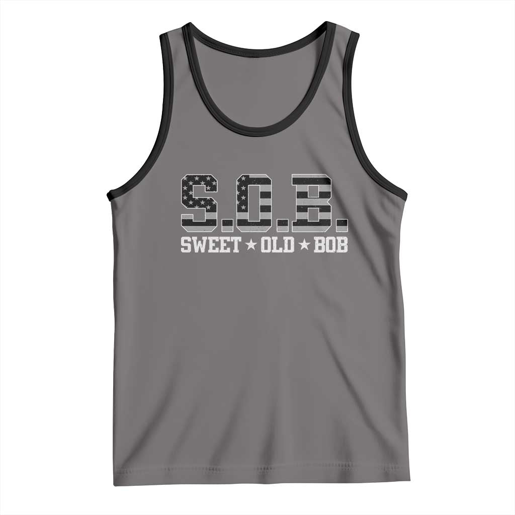 Funny Bob Tank Top Fathers Day Dad Sweet Old Bob Retro USA Flag - Wonder Print Shop