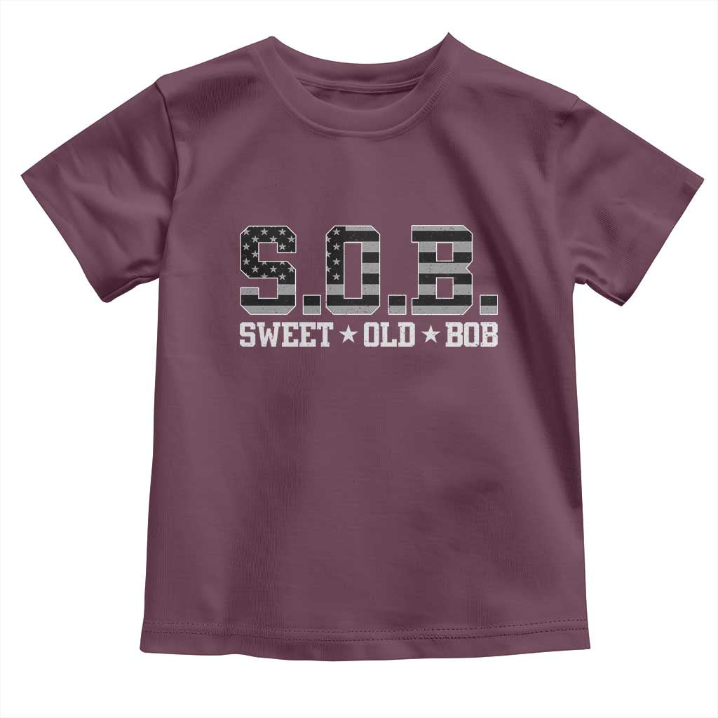 Funny Bob Toddler T Shirt Fathers Day Dad Sweet Old Bob Retro USA Flag - Wonder Print Shop