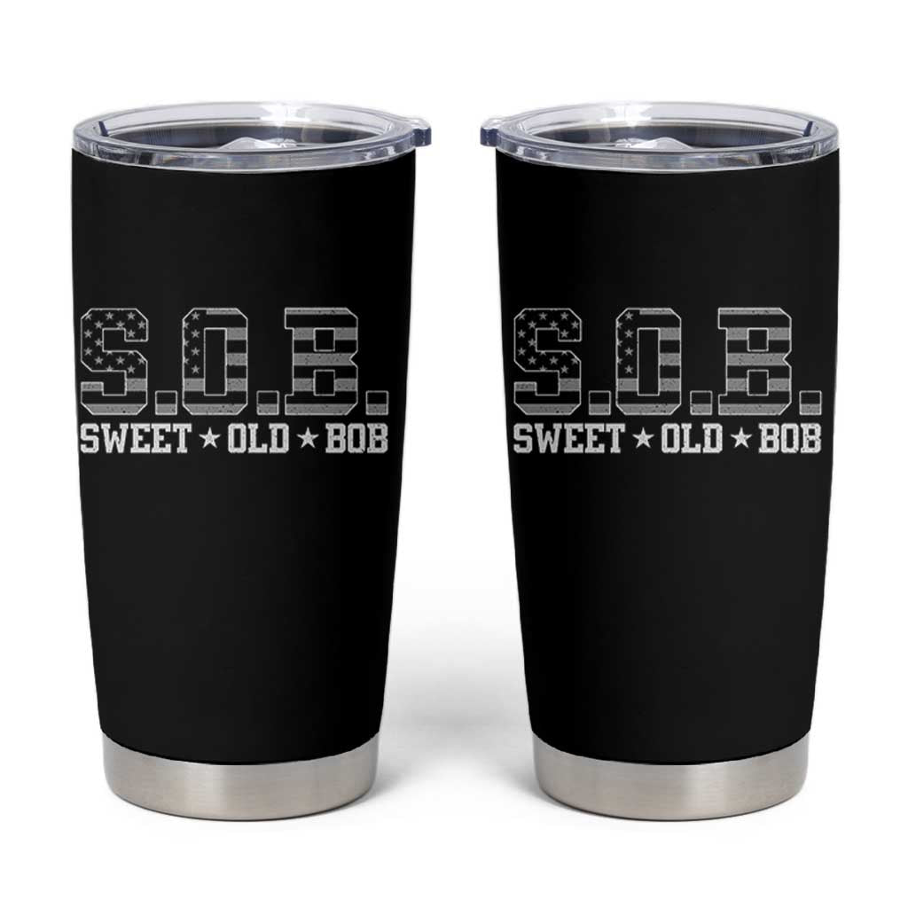 Funny Bob Tumbler Cup Fathers Day Dad Sweet Old Bob Retro USA Flag - Wonder Print Shop