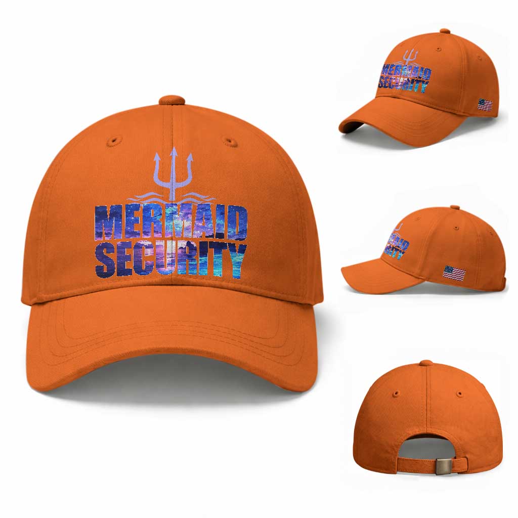 Mermaid Security Baseball Cap Funny Mermaid Family Squad