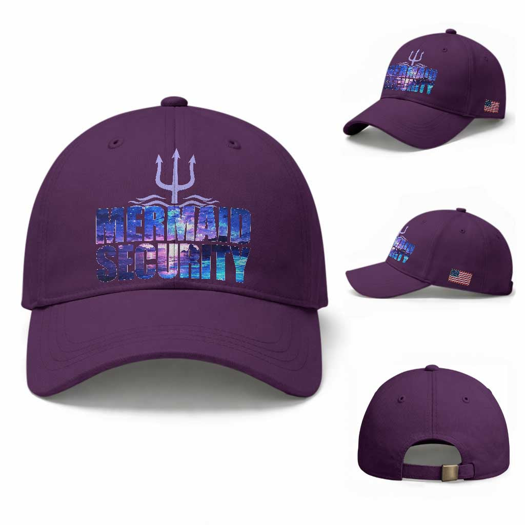 Mermaid Security Baseball Cap Funny Mermaid Family Squad