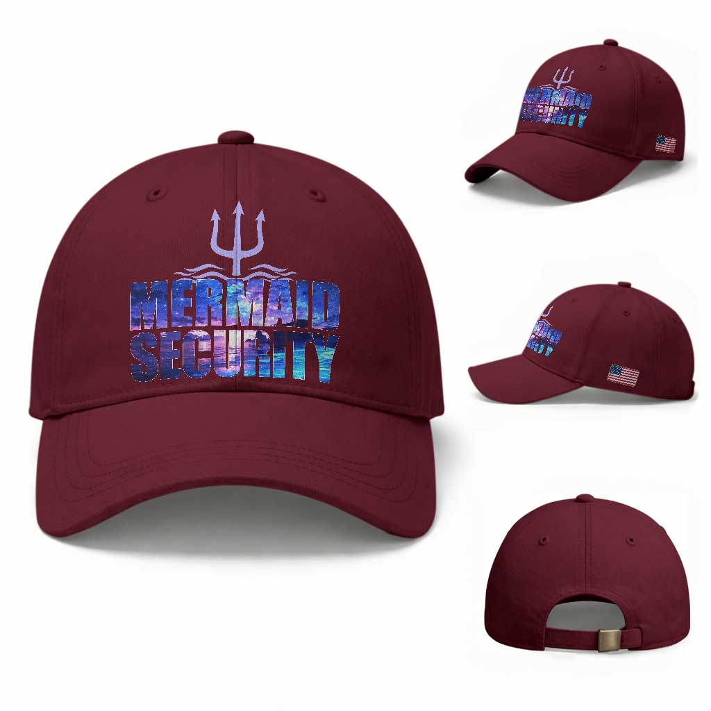 Mermaid Security Baseball Cap Funny Mermaid Family Squad