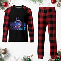 Mermaid Security Plaid Pajama Set Funny Mermaid Family Squad - Wonder Print Shop