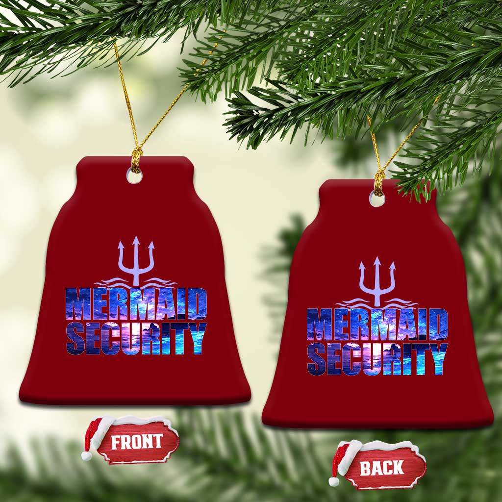 Mermaid Security Ceramic Ornament Funny Mermaid Family Squad - Wonder Print Shop