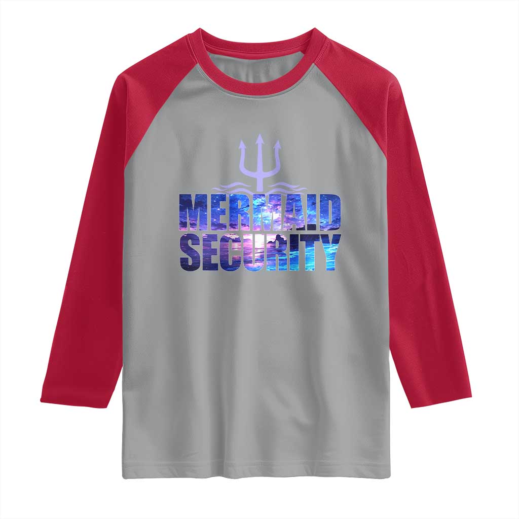 Mermaid Security Raglan Shirt Funny Mermaid Family Squad