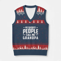 Funny Grandpa V-Neck Knit Sweater Vest My Favorite People Call Me Grandpa - Wonder Print Shop