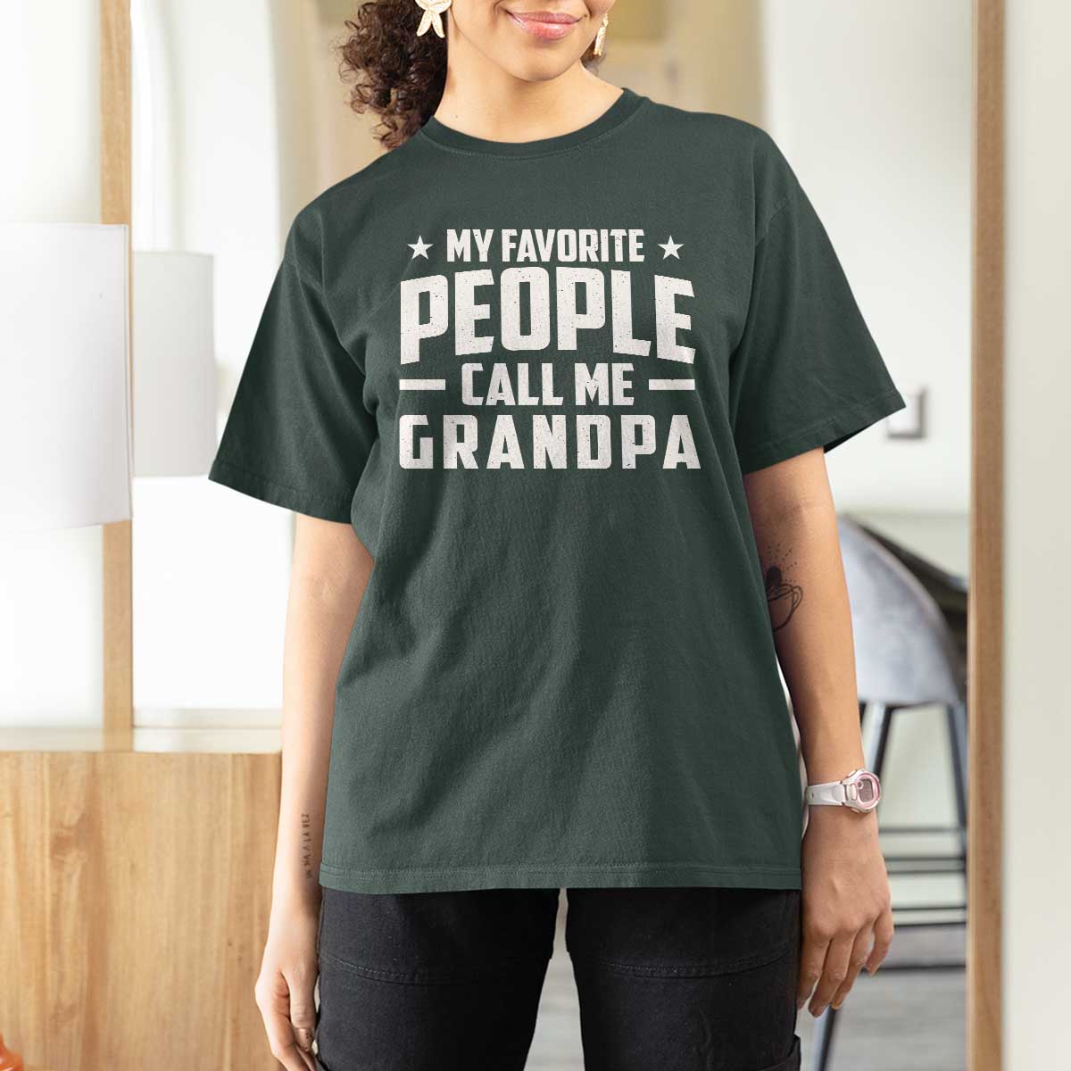 Funny Grandpa T Shirt For Women My Favorite People Call Me Grandpa - Wonder Print Shop