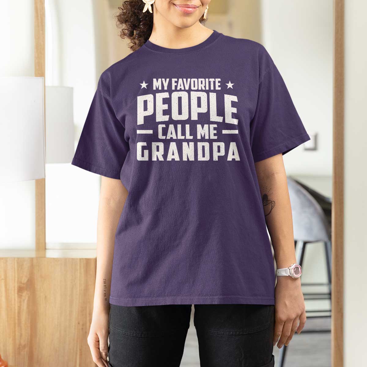 Funny Grandpa T Shirt For Women My Favorite People Call Me Grandpa - Wonder Print Shop