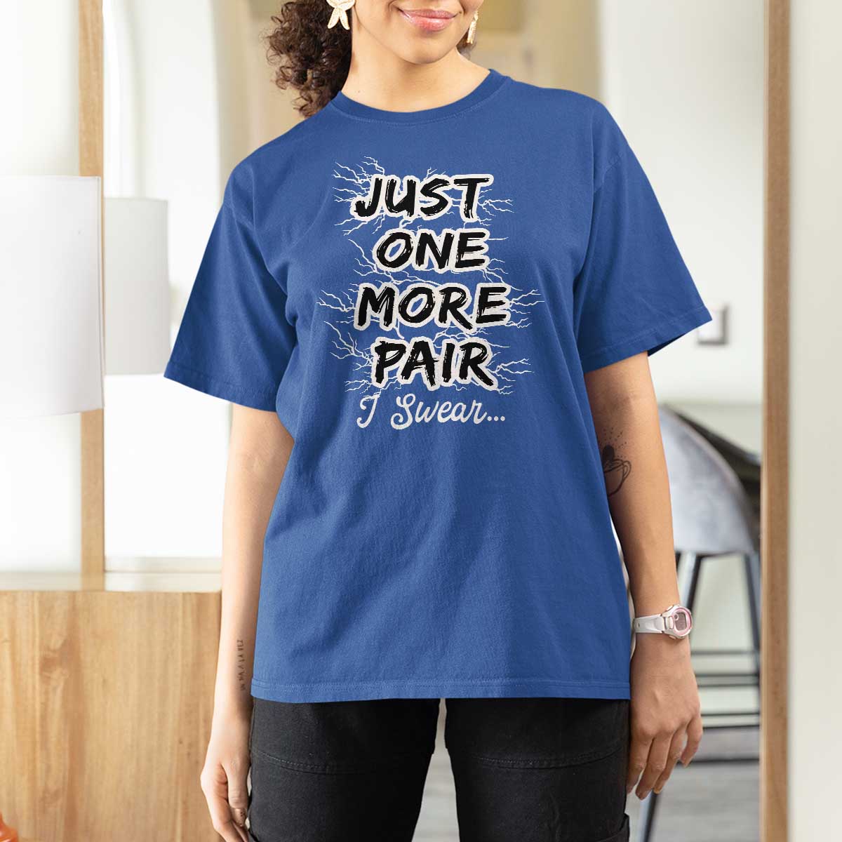 Funny Sneaker Fan T Shirt For Women Sneakers Collecting Just One More Pair I Swear