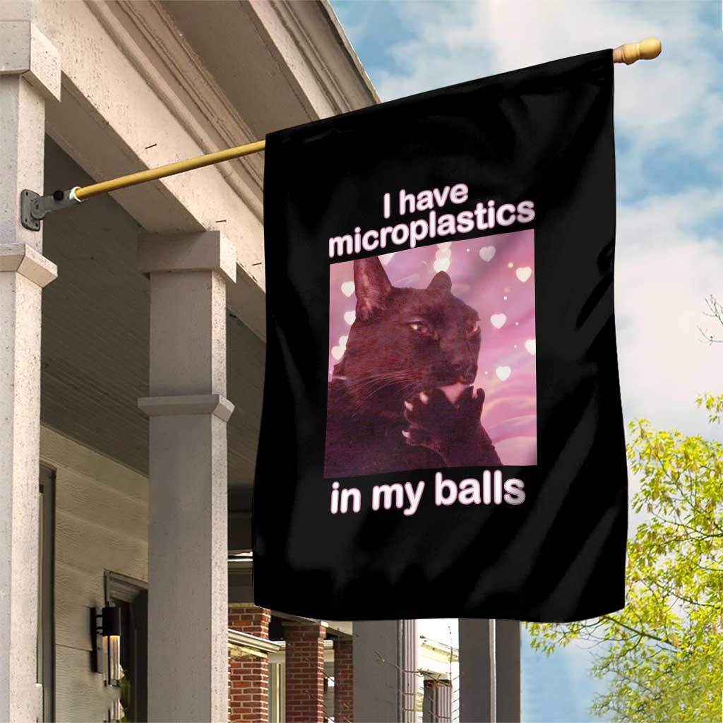 Funny Cat Meme Garden Flag I Have Microplastics In My Balls Dank Meme - Wonder Print Shop