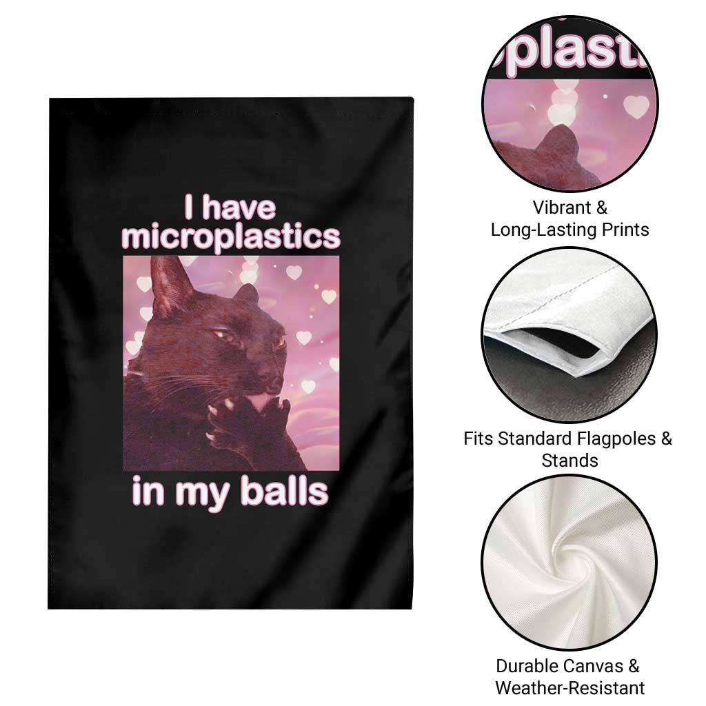 Funny Cat Meme Garden Flag I Have Microplastics In My Balls Dank Meme - Wonder Print Shop