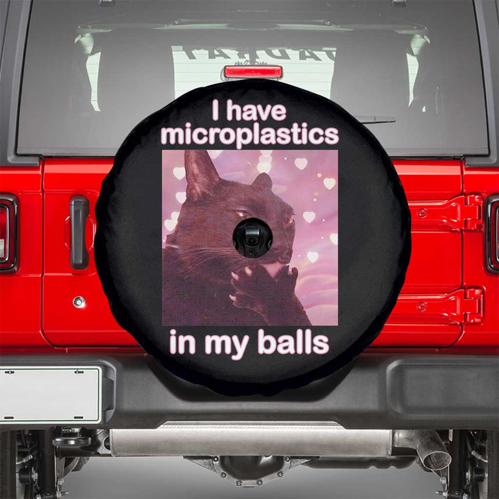 Funny Cat Meme Spare Tire Cover I Have Microplastics In My Balls Dank Meme - Wonder Print Shop
