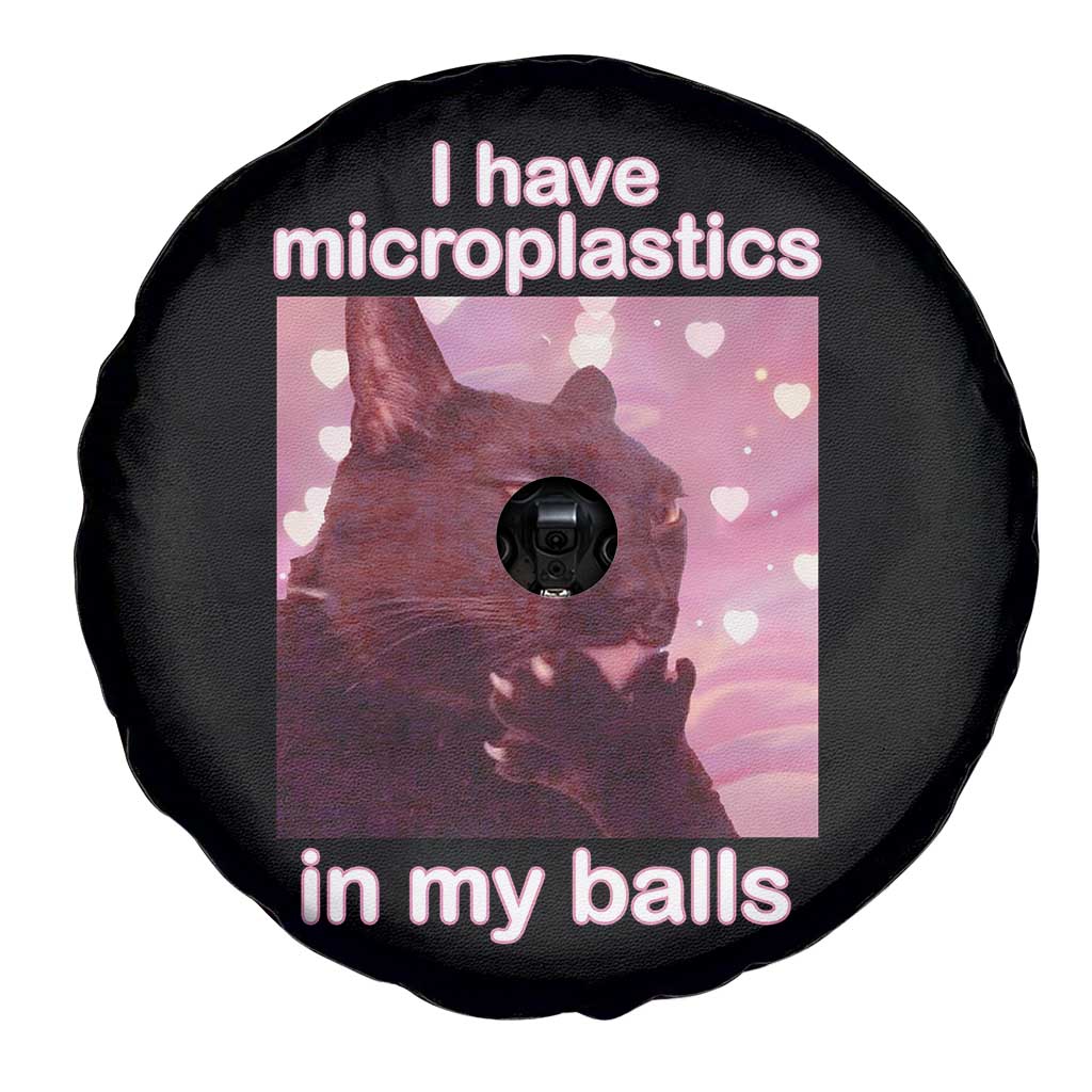 Funny Cat Meme Spare Tire Cover I Have Microplastics In My Balls Dank Meme - Wonder Print Shop