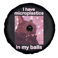 Funny Cat Meme Spare Tire Cover I Have Microplastics In My Balls Dank Meme - Wonder Print Shop